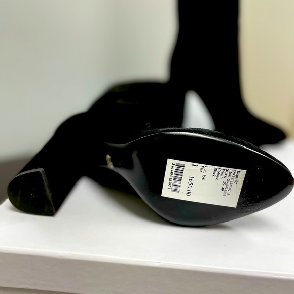 Christian Dior Black Suede Over the Knee Boots - Picture 4 of 7